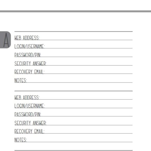 Can't Remember Shit: Password Book with Tabs - Picture 3 of 3